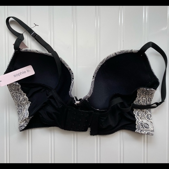 NWT Sophie B gorgeous Black white lace bra - Picture 2 of 5